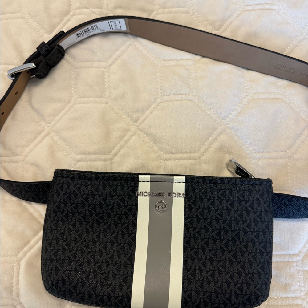 Michael Kors Black and Gray Shoulder Bag